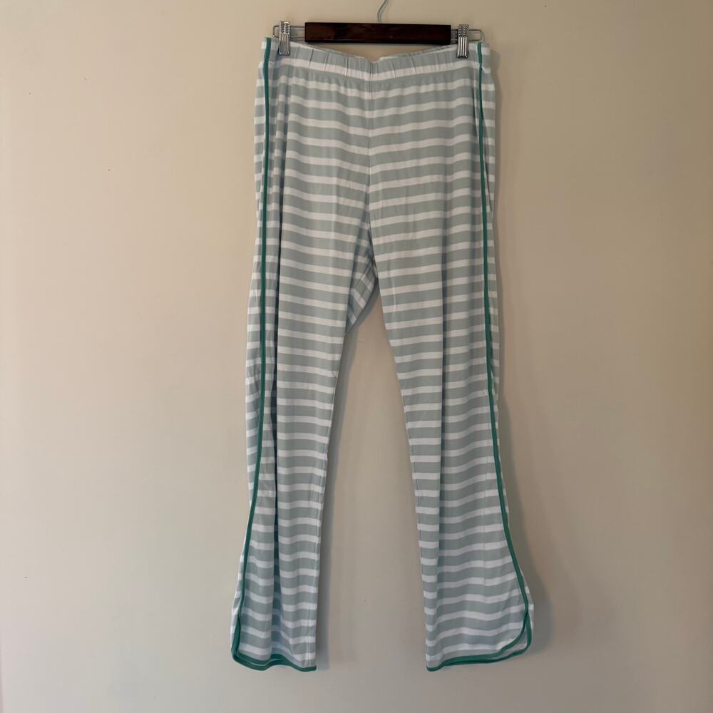Lake Striped Pajama Set Long Sleeve Top and Pants 100% Pima Cotton Size Medium - Picture 2 of 13